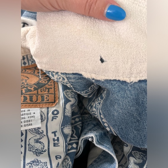 Vintage oversized cropped ladies denim jacket 90s streetwear size L - Picture 7 of 8